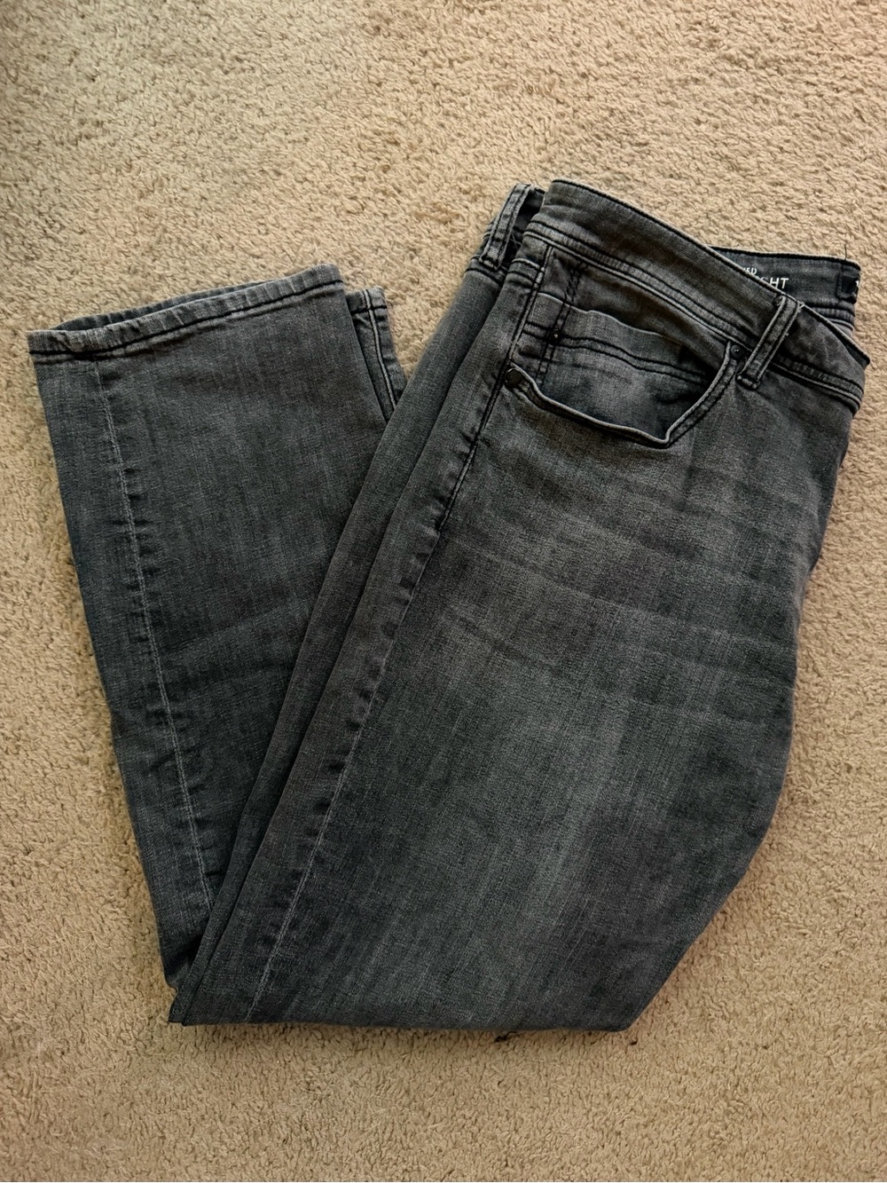 Dark Gray Straight-Leg Jeans